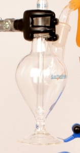 Pear Flask Two Necks Flat Base 50mL