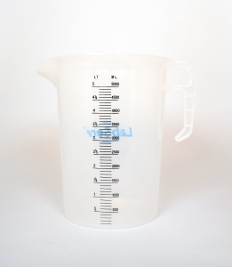 Jug plastic graduated 5L autoclavable