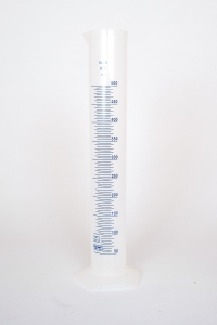 Measuring cylinder plastic translucent 500mL blue graduations