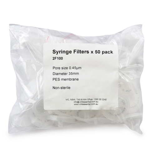 Filter for syringe disposable 0 45um 35mm Polyethersulfone PES 50 pack